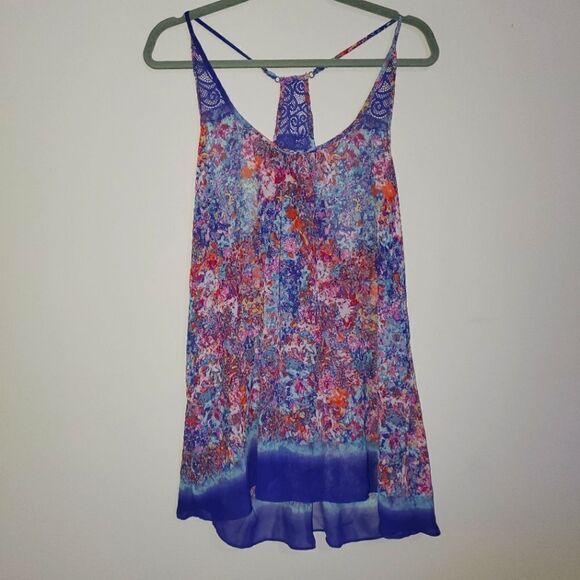 IN BLOOM BY JONQUIL MULTICOLORED SHEER RACERBACK LINGERIE NIGHTIE SLIP SIZE S - Picture 1 of 5